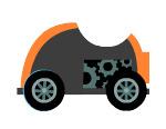Grey and Orange Kart png transparent