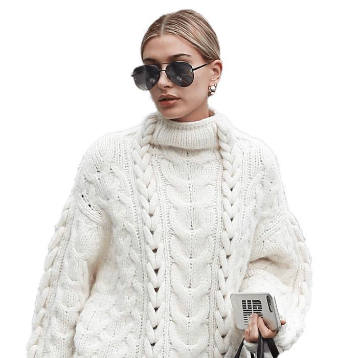Hailey Baldwin White Sweater png transparent