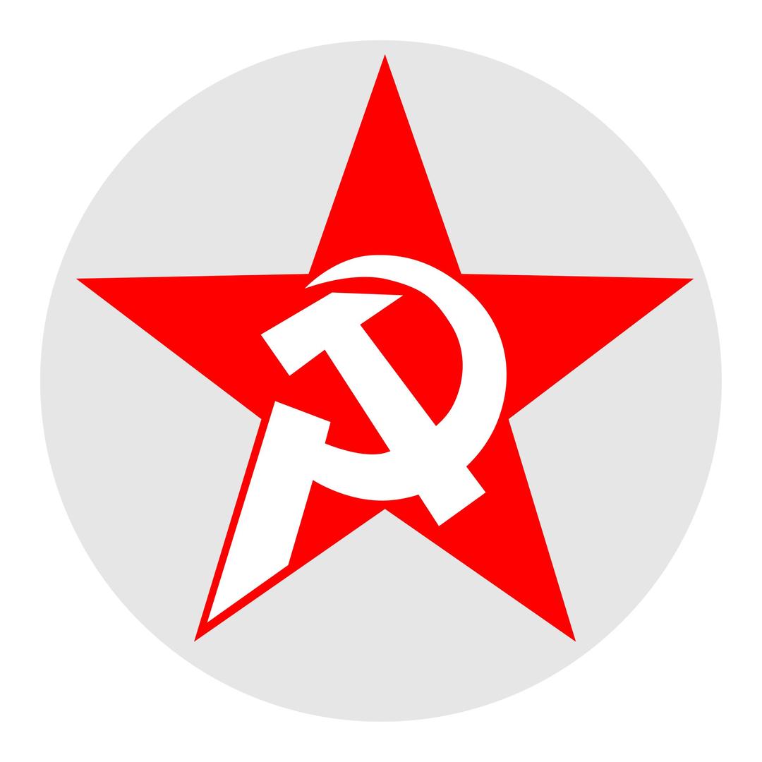Hammer and Sickle in Star and Circle png transparent