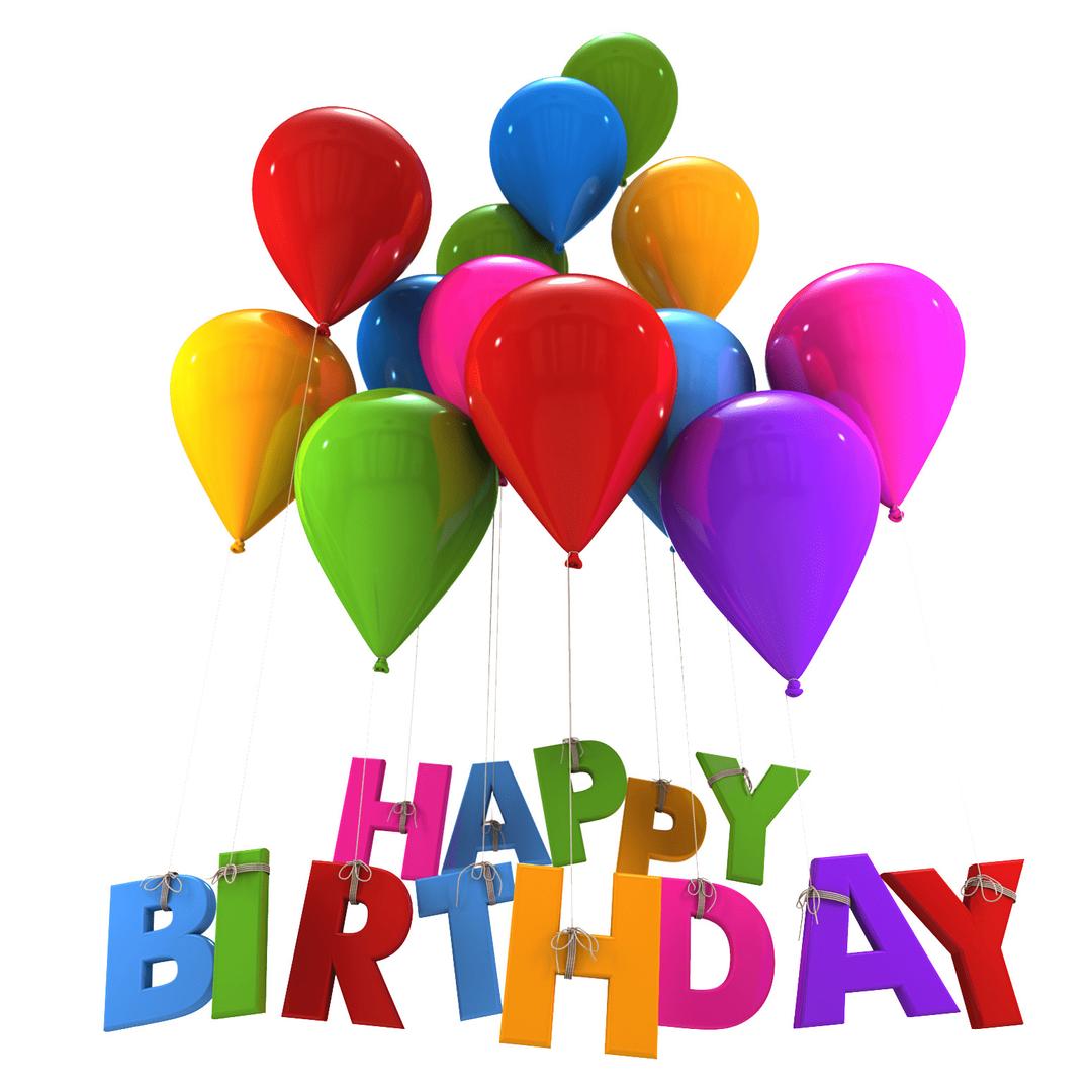 Happy Birthday Balloons Hanging Letters png transparent