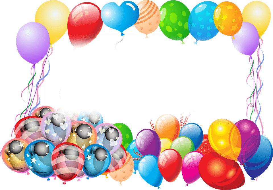 Happy Birthday Frame With Balloons png transparent