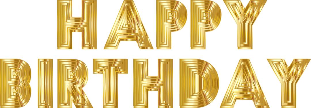 Happy Birthday Gold png transparent