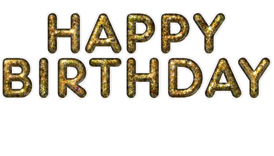 Happy Birthday Golden Letters png transparent
