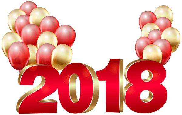 Happy New Year 2018 With Balloons png transparent