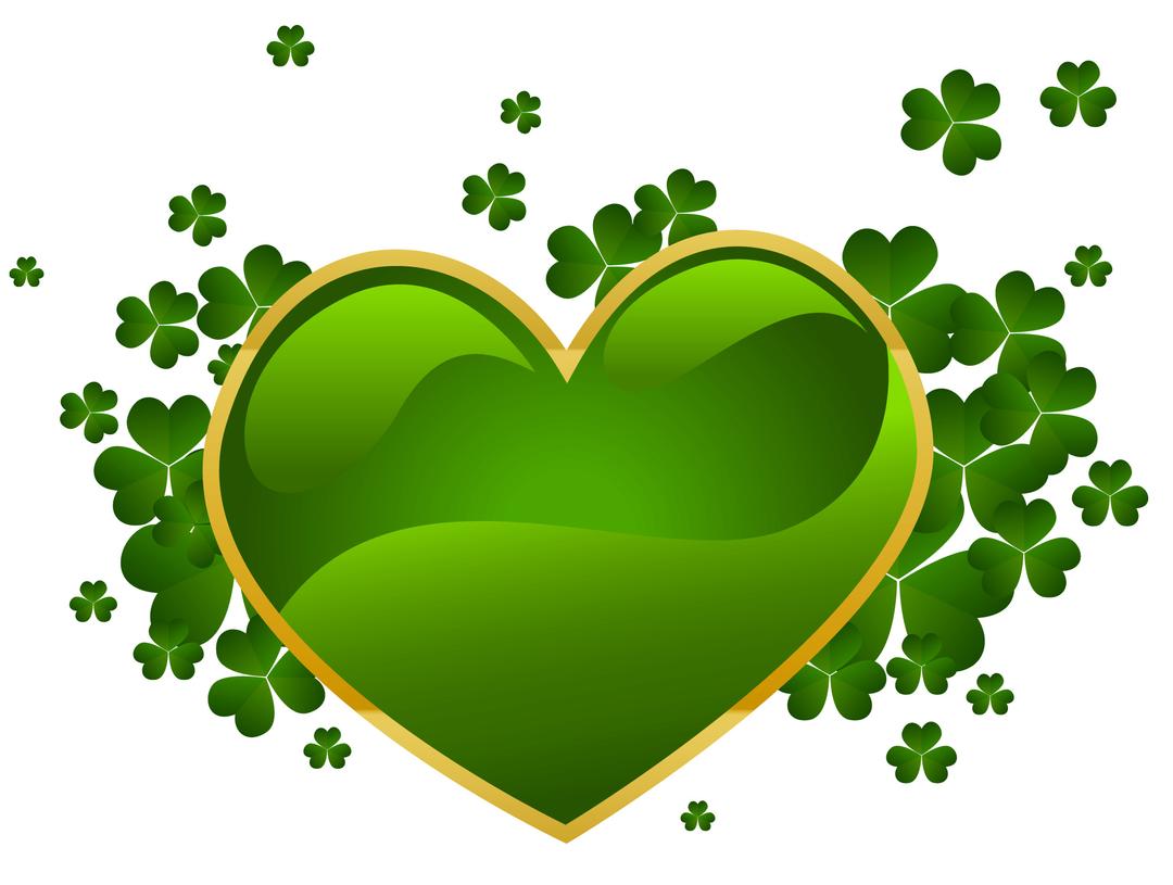 Happy St Patrick's Day Green Heart png transparent