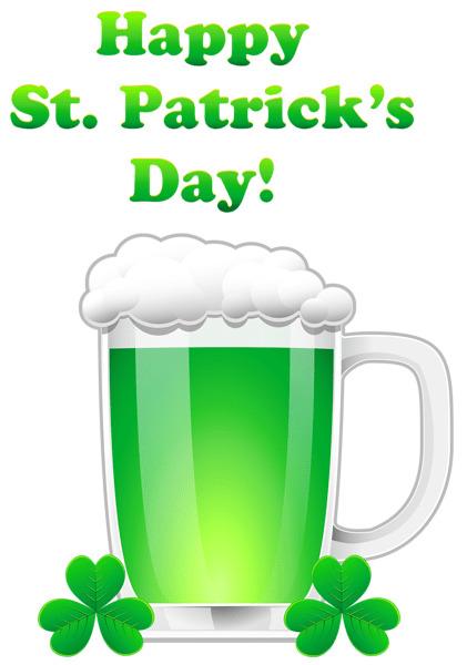 Happy St Patrick's Day Green Pint png transparent
