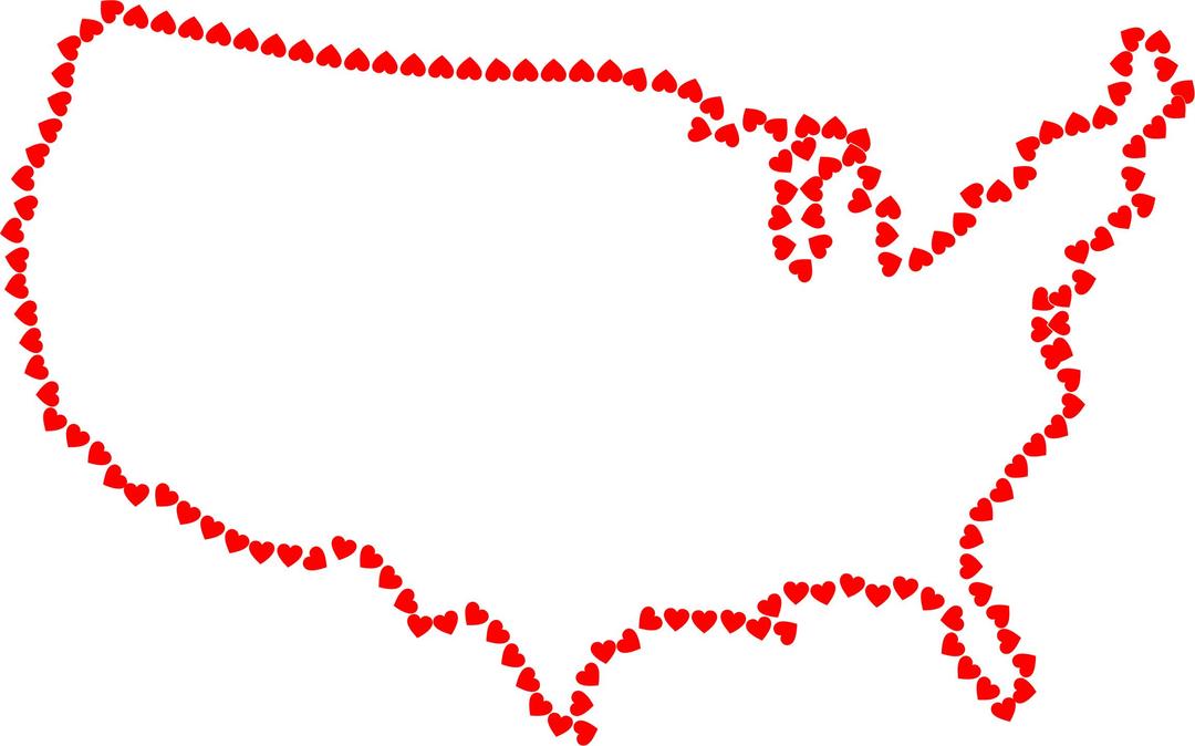 Hearts United States Map png transparent