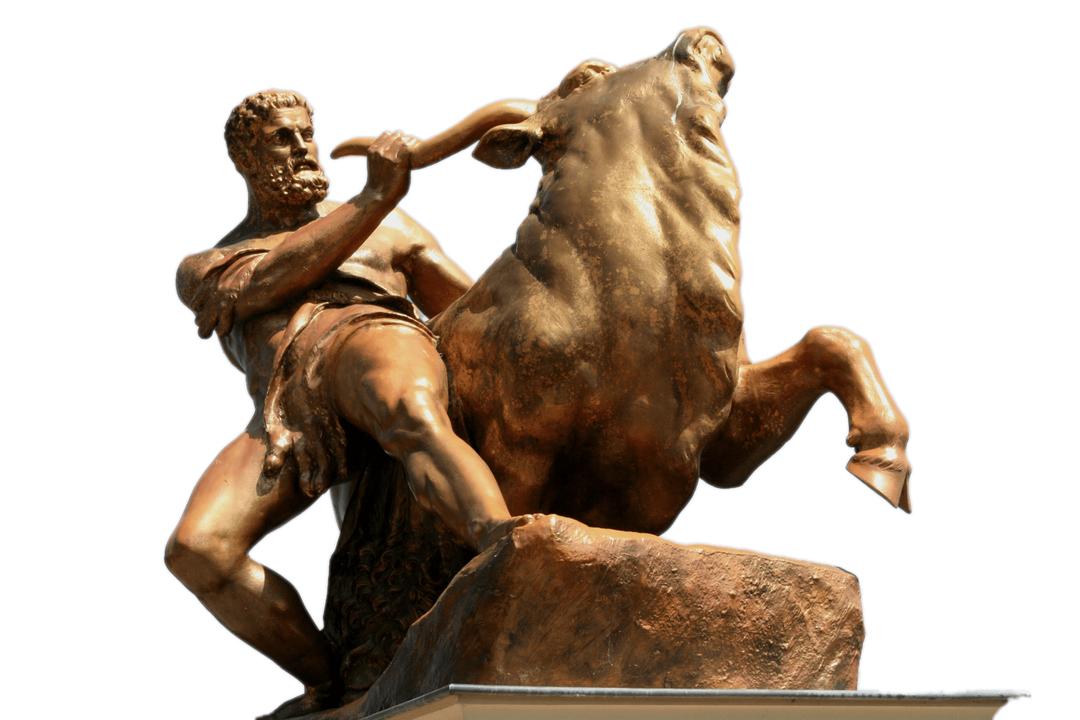 Heracles Fighting A Bull png transparent