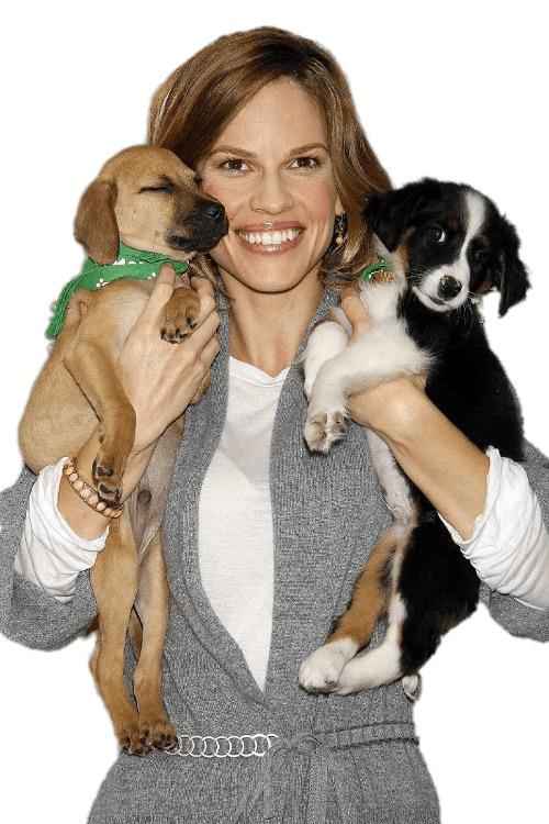 Hilary Swank With Pets png transparent