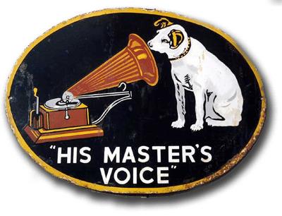 His Master's Voice Vintage Sign png transparent