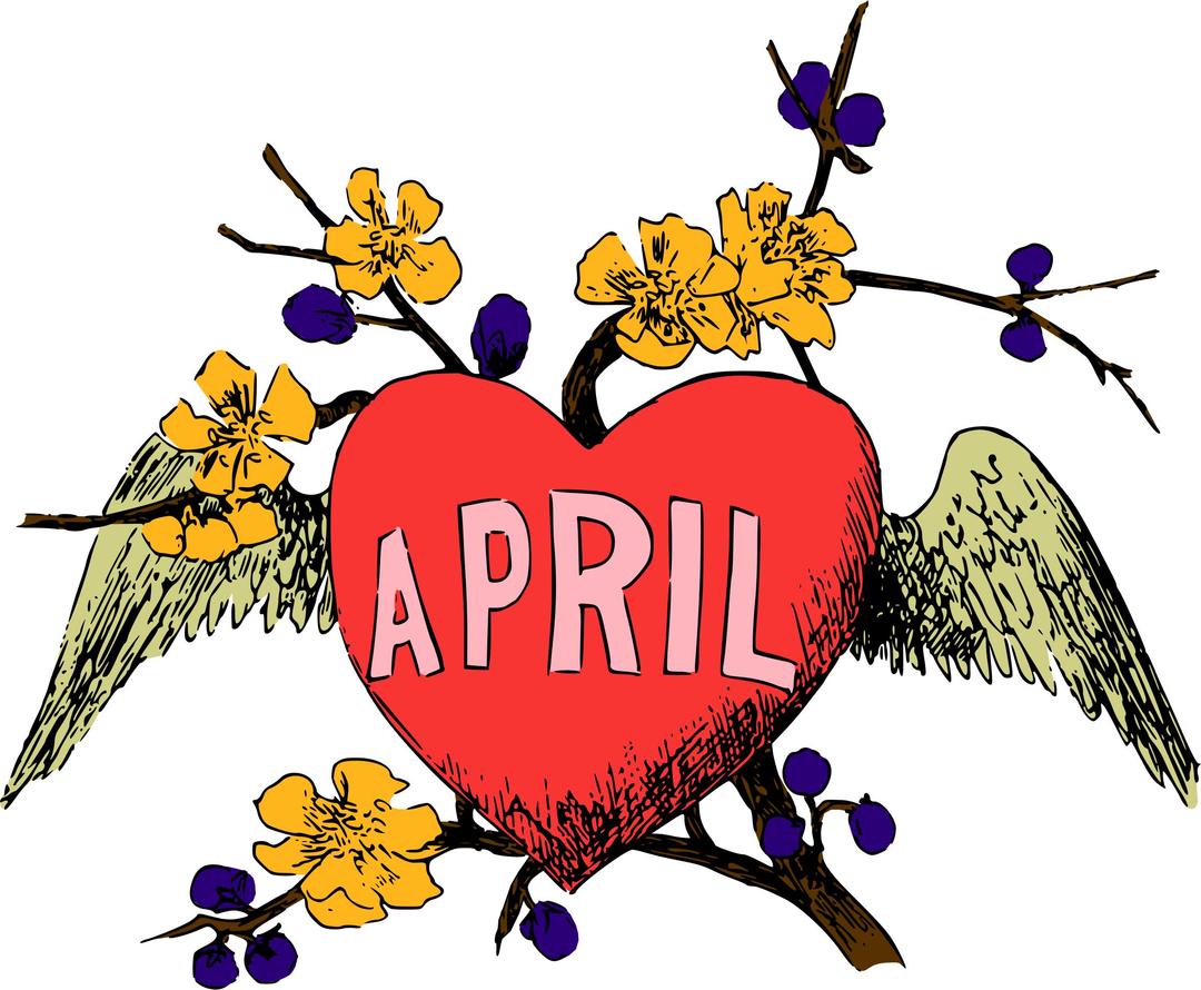 Illustrated months (April, colour) png transparent