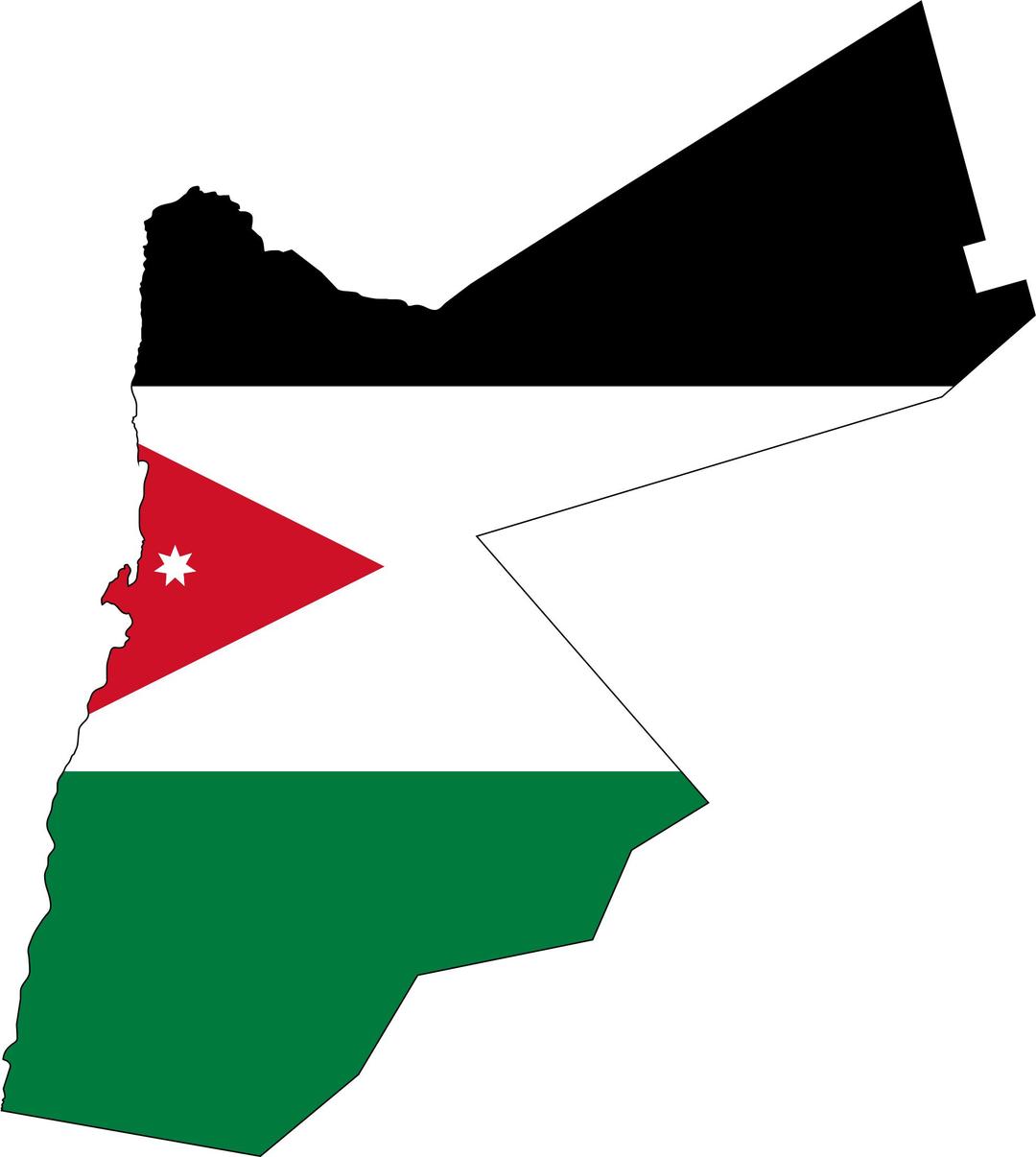 Jordan Map Flag With Stroke png transparent