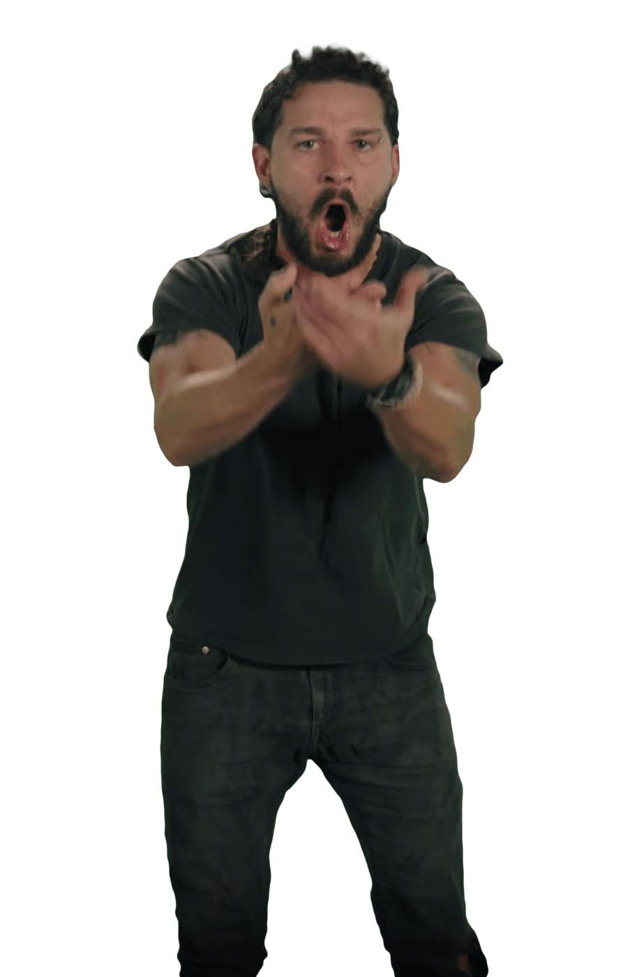 Just Do It Shia LaBeouf Angry png transparent