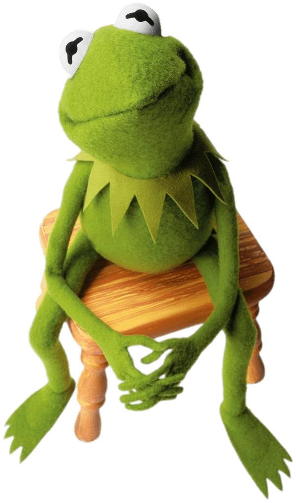Kermit the Frog on Stool png transparent