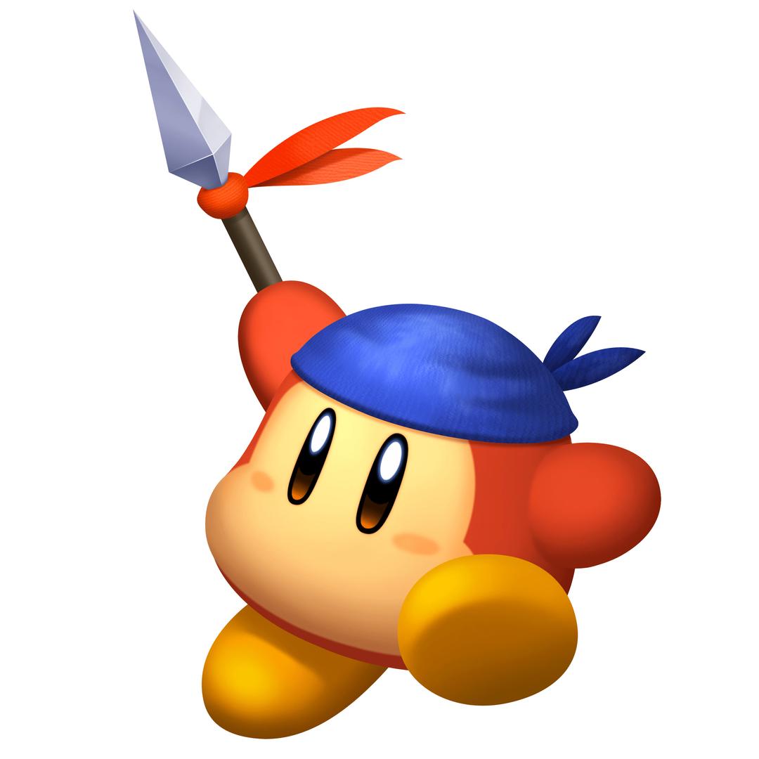 Kirby Bandana Waddle Dee Holding Spear png transparent