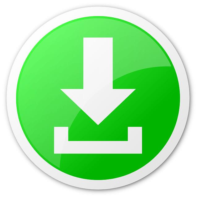Large Green Arrow Download Button png transparent