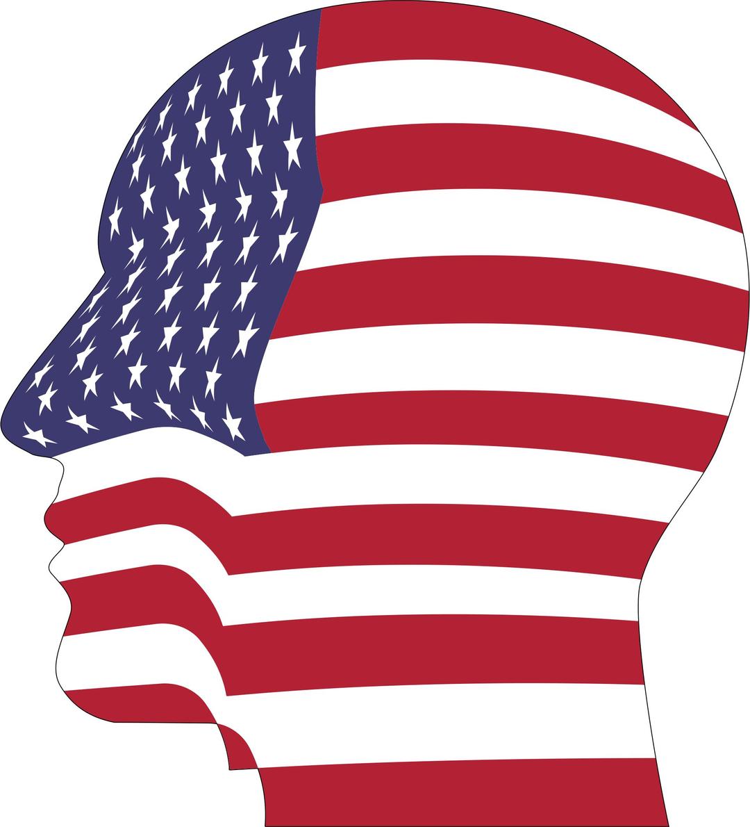 Man Head America Flag With Stroke png transparent