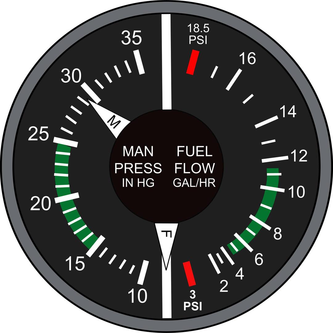 Manifold Pressure and Fuel Flow png transparent