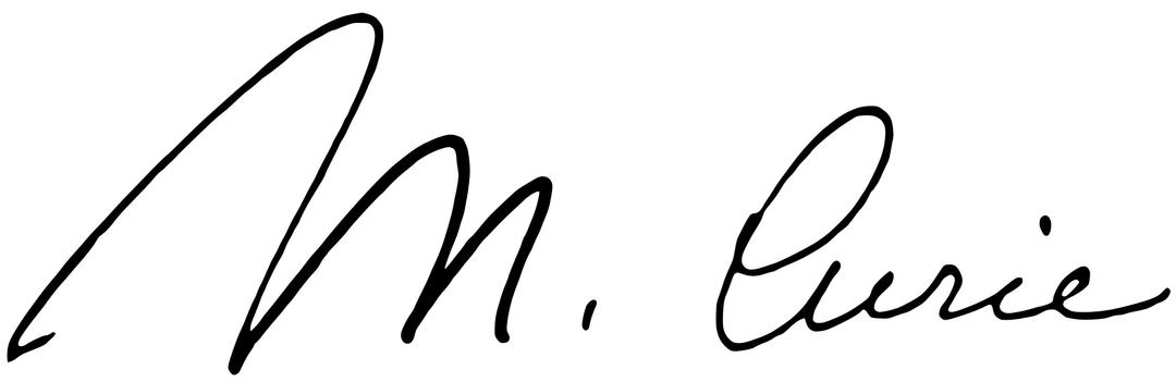 Marie Curie Signature png transparent