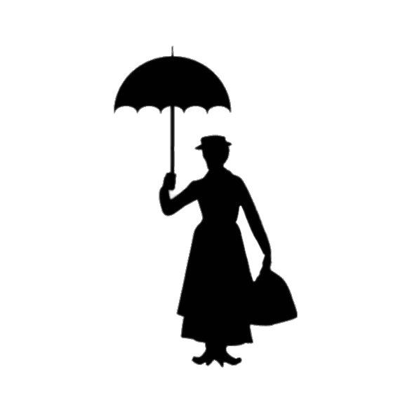 Mary Poppins Silhouette png transparent