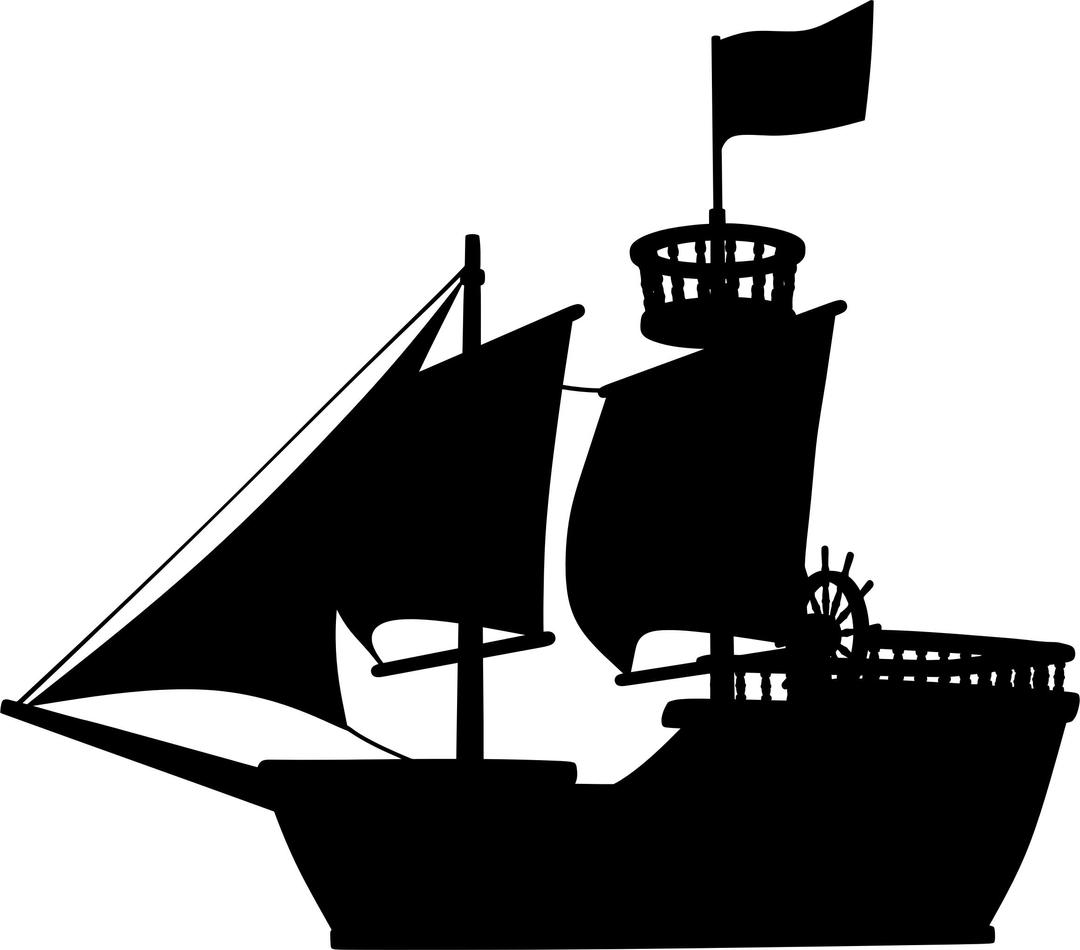 Medieval Ship Silhouette png transparent