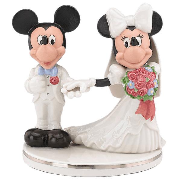 Mickey and Minnie Wedding Figurines Cake Topper png transparent