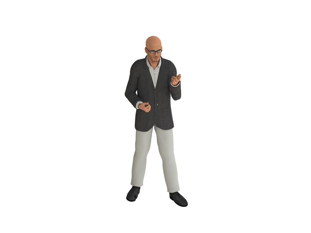 Modern Bald Man Wearing Glasses png transparent