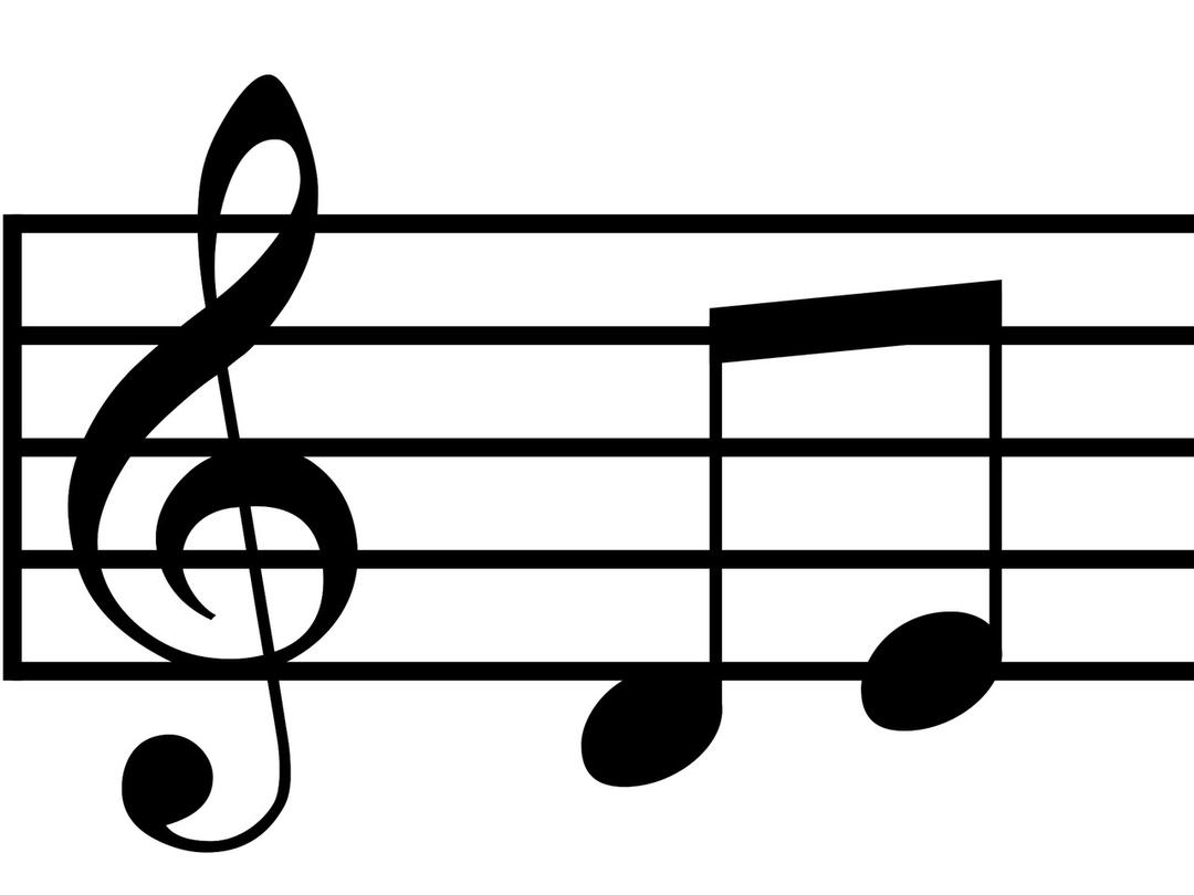 Musical Notes Treble Clef and 2 Half Notes png transparent