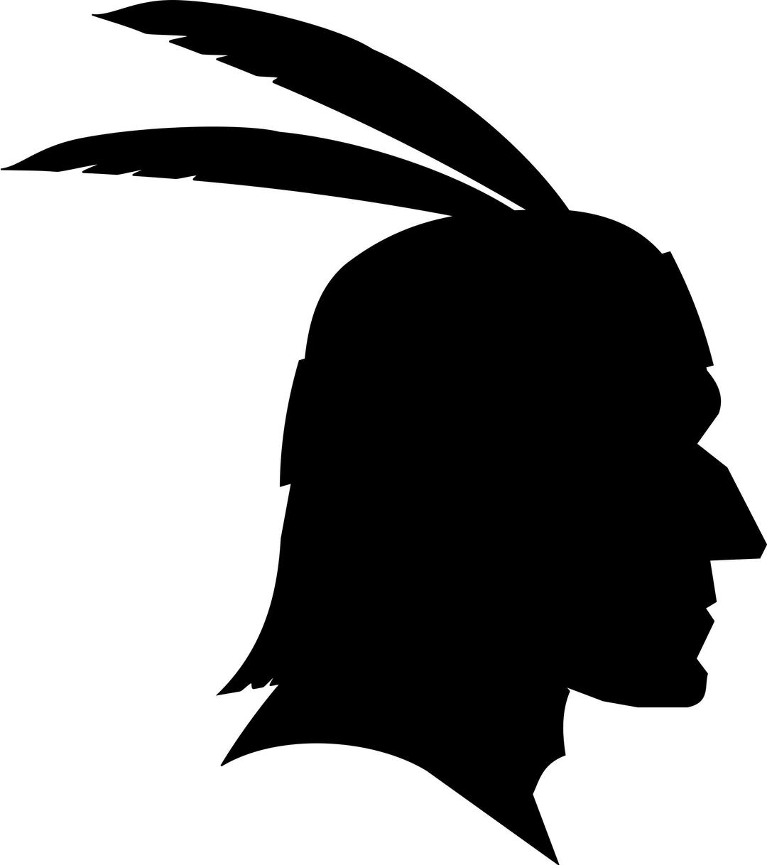 Native American Profile Silhouette DIngbat png transparent