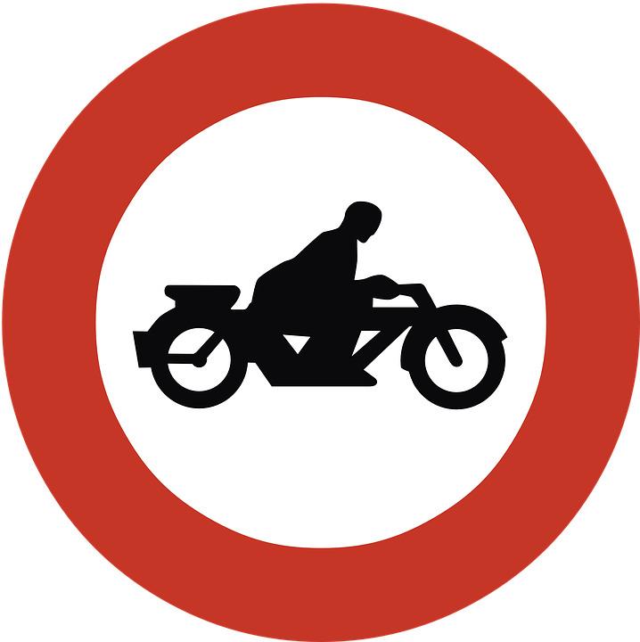No Motorcycles Road Sign png transparent