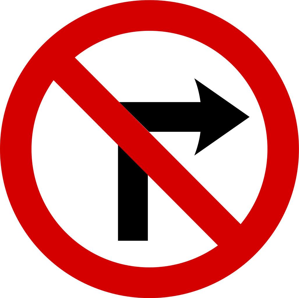 No Right Turn Traffic Sign png transparent