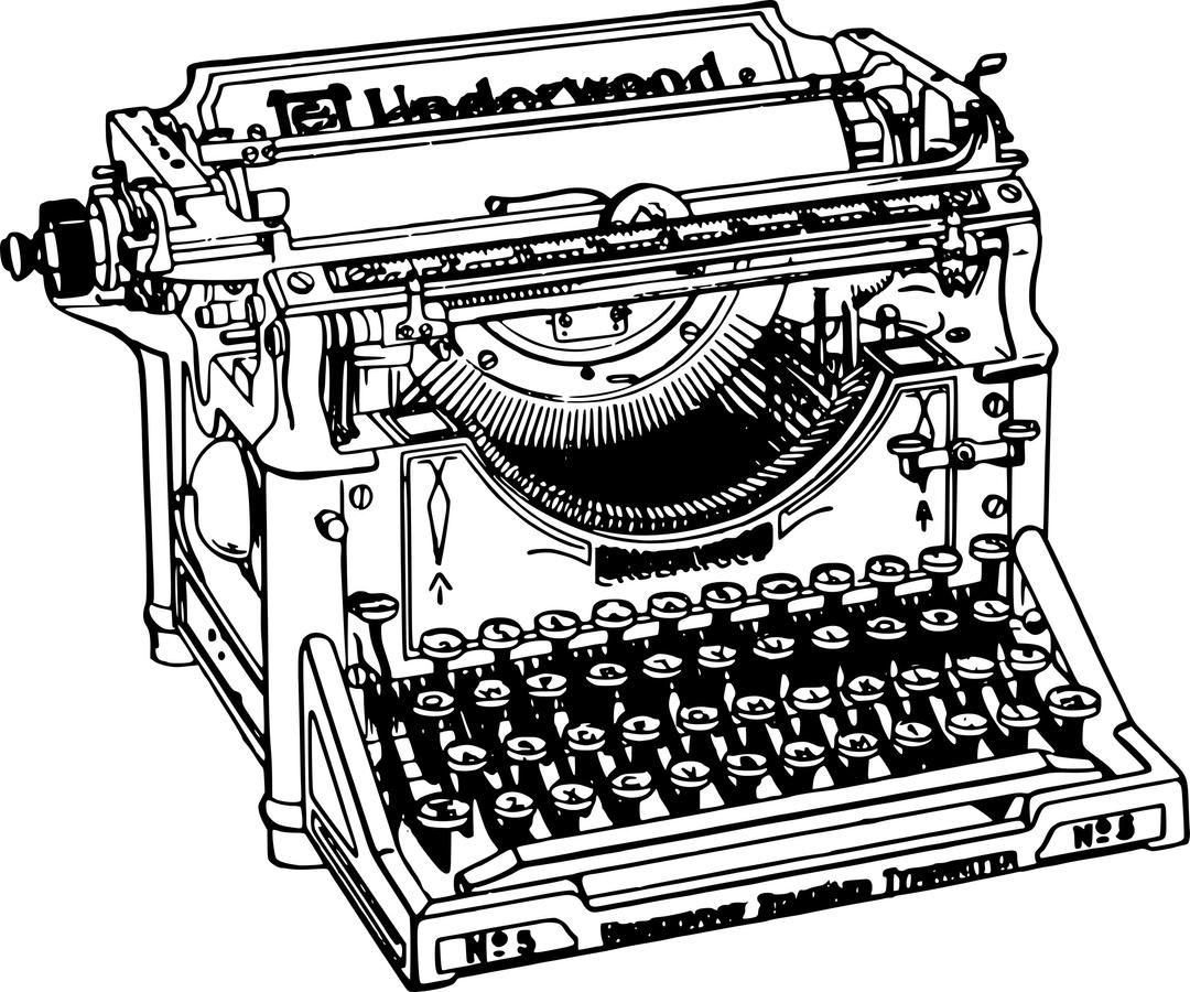 Old Typewriter Clipart png transparent