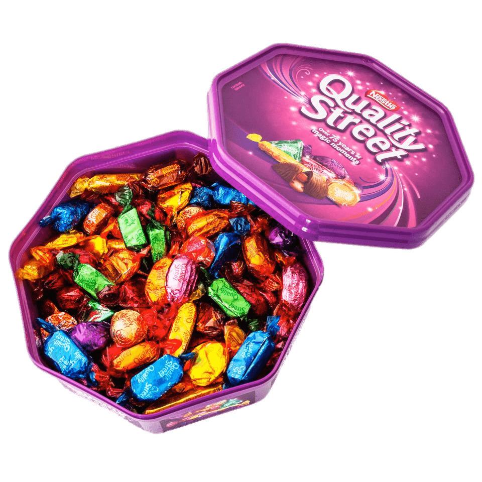 Open Quality Street Chocolate Box png transparent