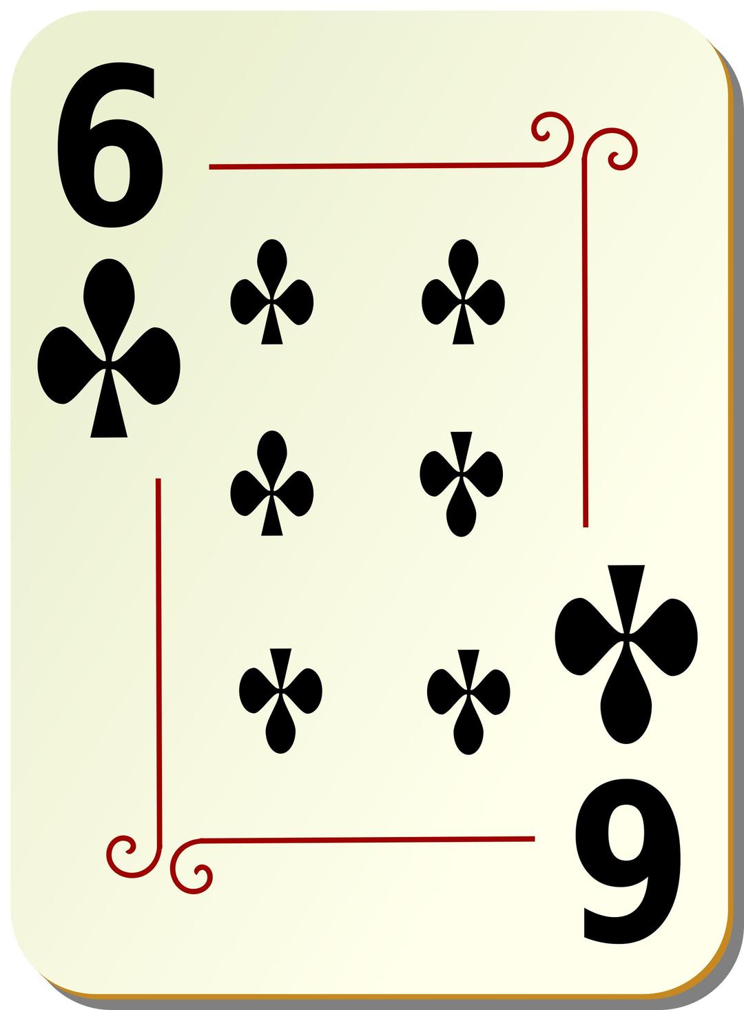 Ornamental deck: 6 of clubs png transparent