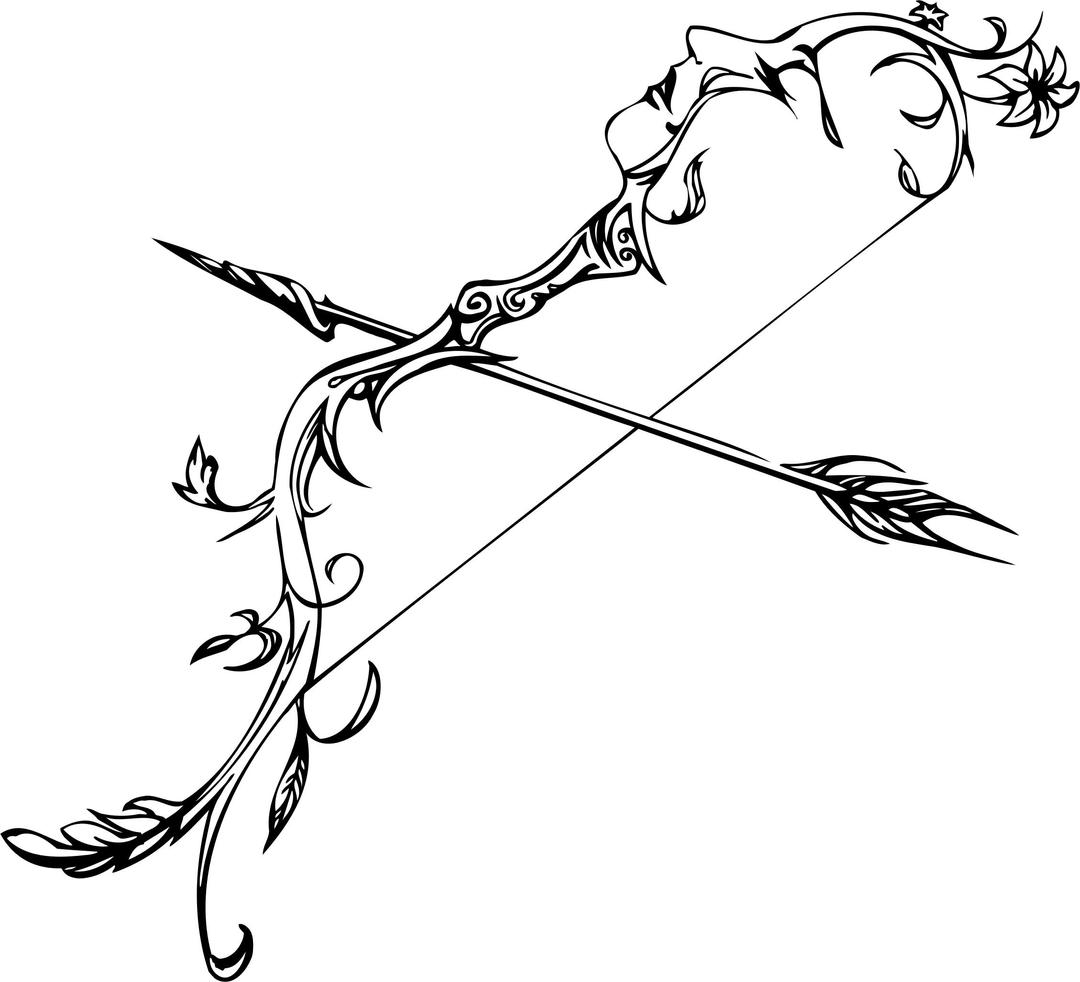 Ornate Female Head Bow And Arrow png transparent