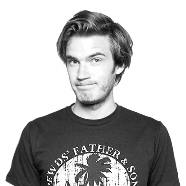 Pewdiepie Black and White png transparent