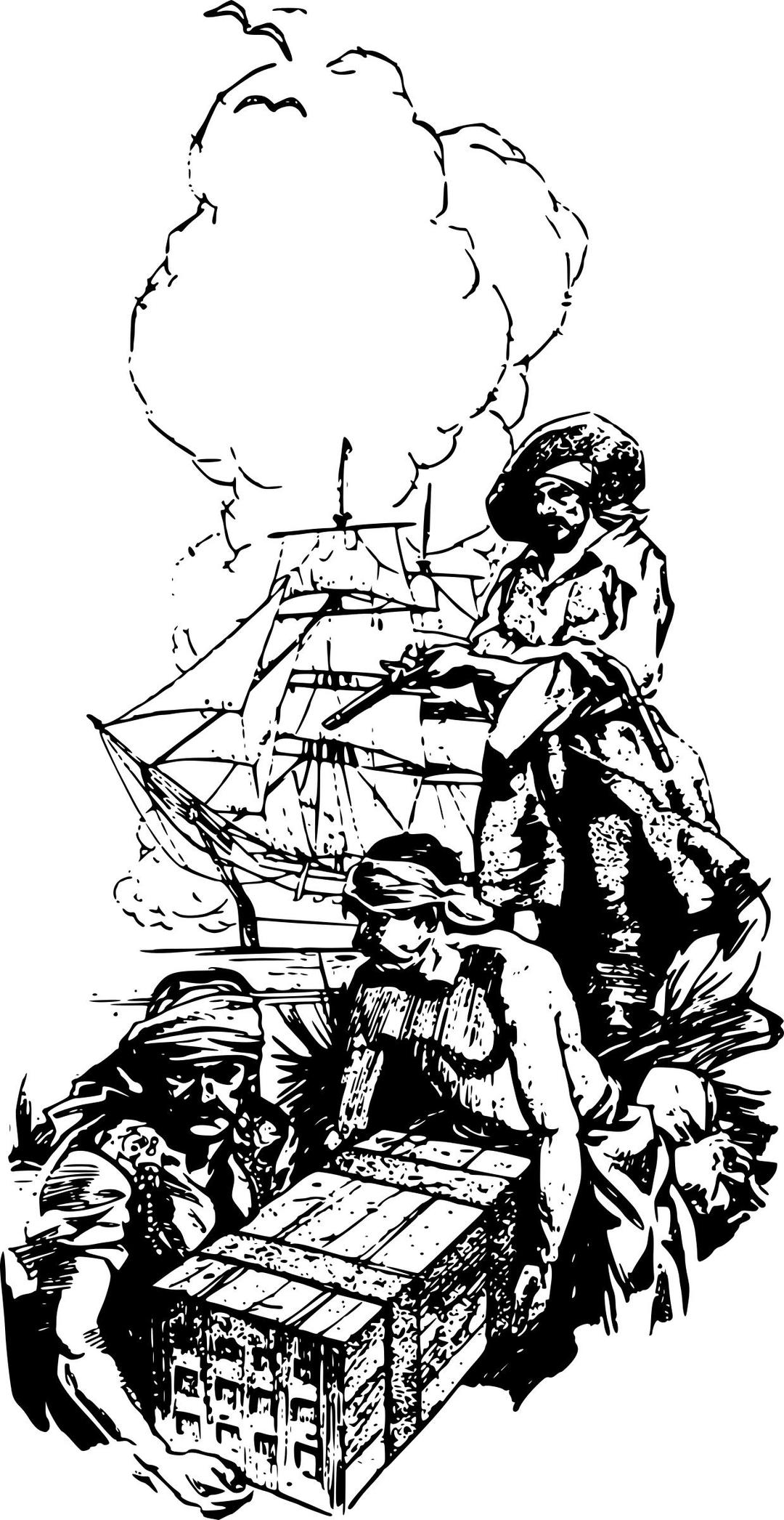 Pirates with a Box png transparent