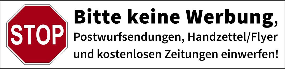 Postbox label "No advertisements" (german) png transparent