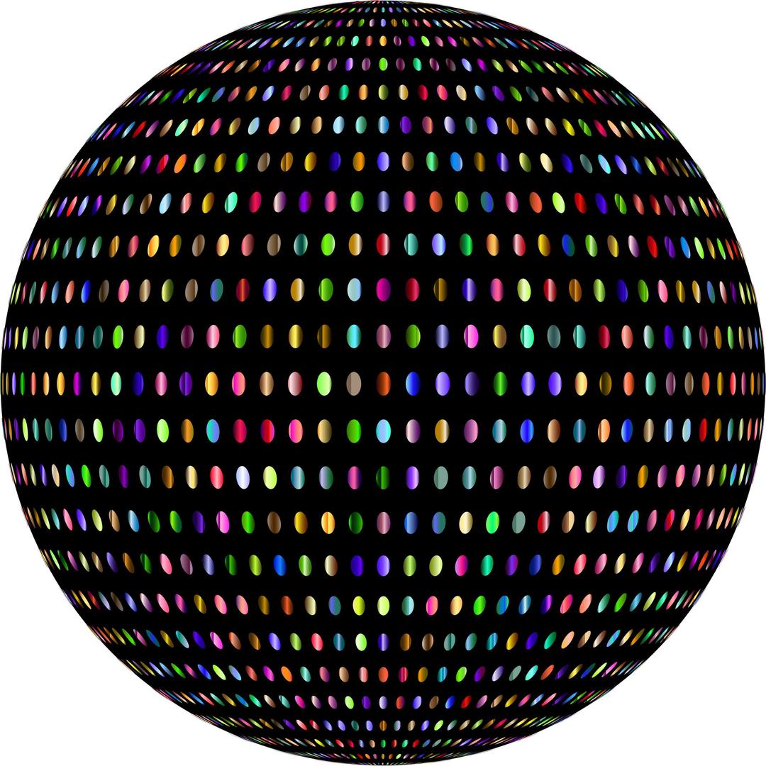Prismatic Polka Dots Sphere png transparent