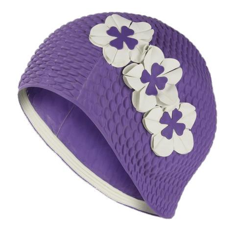 Purple Swimming Hat With Flowers png transparent