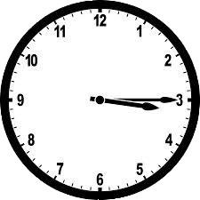 Quarter Past Three Analogue Clock png transparent