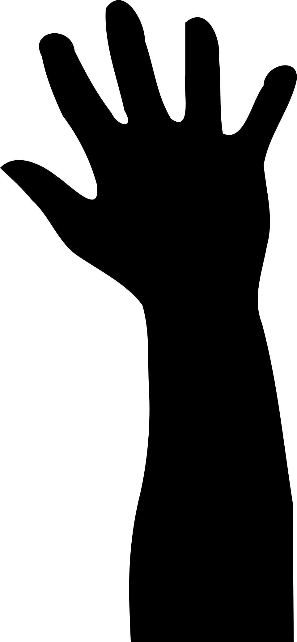 Raised Hand in Silhouette png transparent
