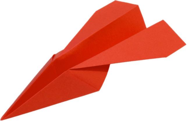 Red Paper Plane Turned Downwards png transparent