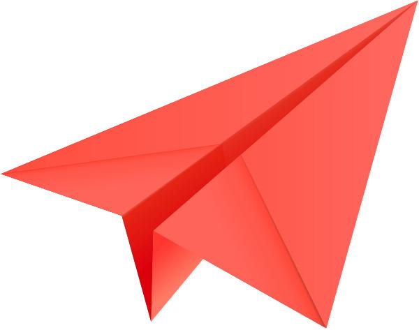 Red Paper Plane png transparent