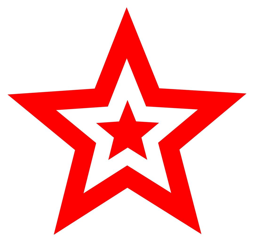 red star in star png transparent