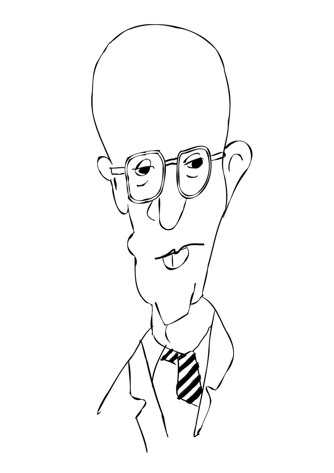 Remix of Woody Allen Caricature Outline png transparent