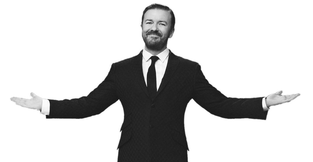 Ricky Gervais Black and White png transparent