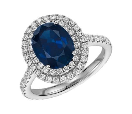 Ring Embedded With Oval Sapphire png transparent