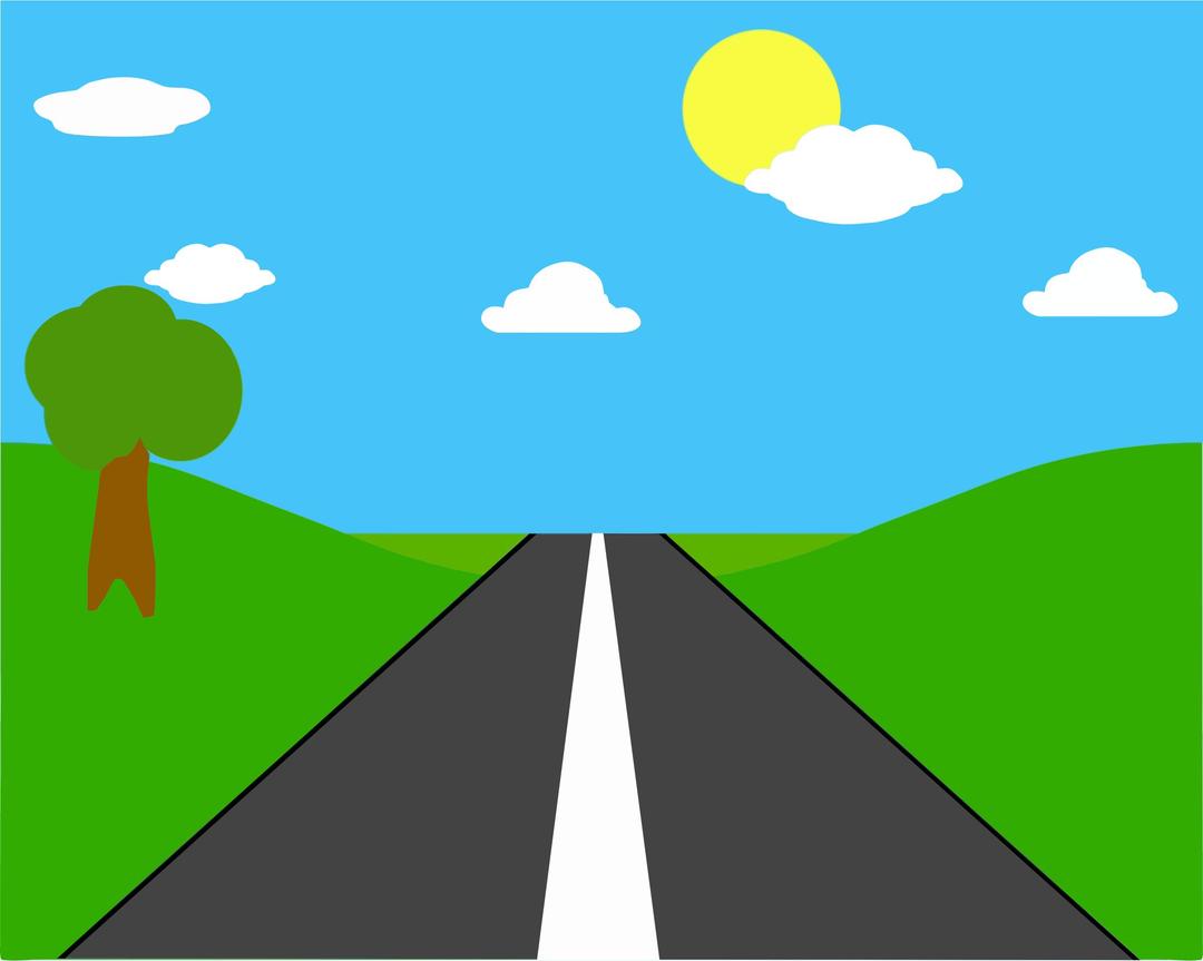 Road Illustration In One Point Perspective png transparent