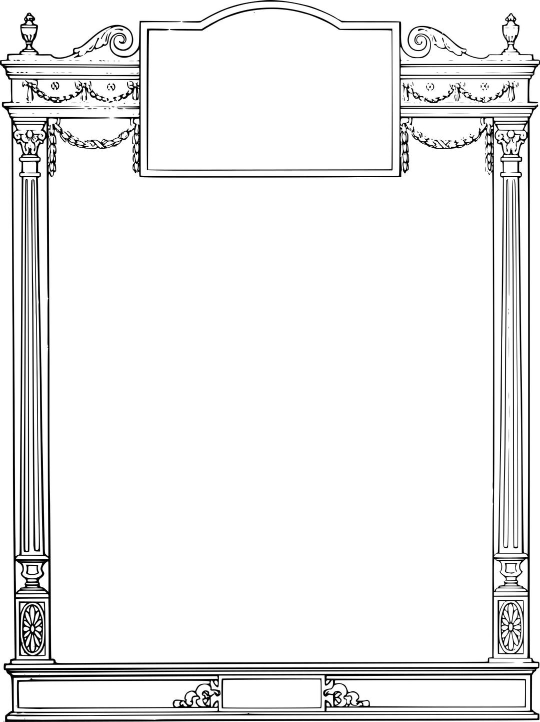 Roman Frame with Frills png transparent